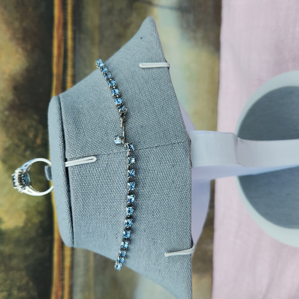 Vintage Sapphire Necklace / Chocker, Eàrrings & Ring Set - Picture 6 of 12